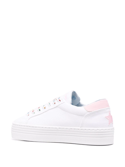 Shop Chiara Ferragni Eyestar Motif Platform Sneakers In White