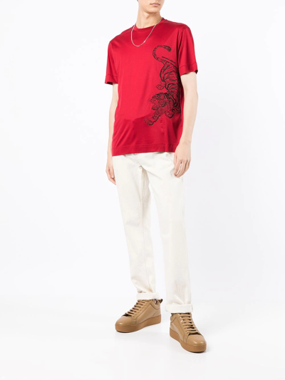 EMPORIO ARMANI TIGER-PRINT SHORT-SLEEVE T-SHIRT 