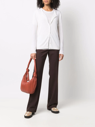 Shop Liska Double-layer Merino-cashmere Cardigan In White