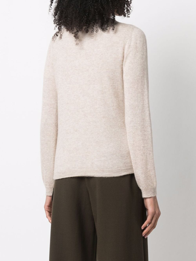 Liska Double-layer Merino-cashmere Cardigan In Neutrals