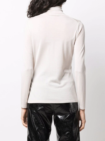 Liska Fine-knit Roll-neck Jumper In Neutrals