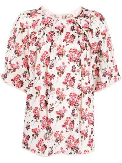 Shop Antonio Marras Short-sleeve Floral Blouse In White