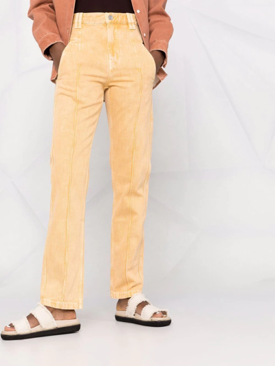 Shop Isabel Marant Étoile Tuackom Straight-leg Jeans In Orange