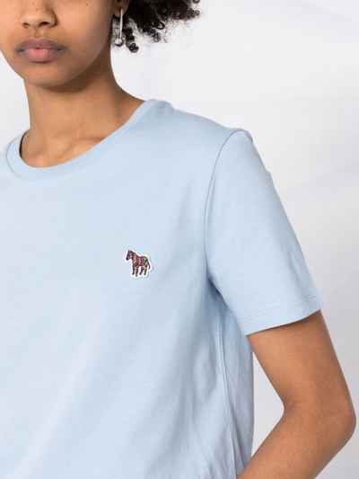Shop Ps By Paul Smith Zebra-patch T-shirt In Blue