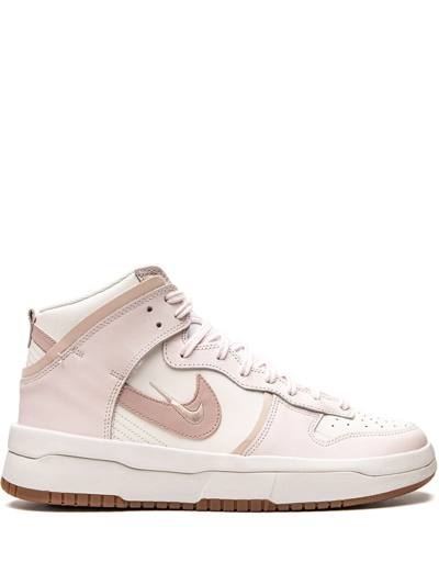 Shop Nike Dunk High Up "pink Oxford" Sneakers In White