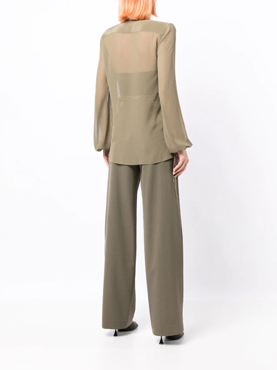 Dion Lee Eyelet Sheer Lace Top In Green