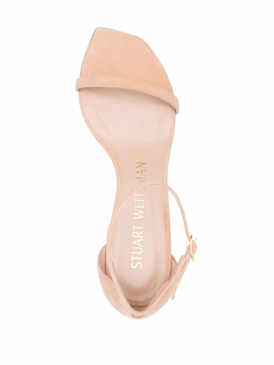 Stuart Weitzman Nunaked Open-toe Suede Sandals In Neutrals