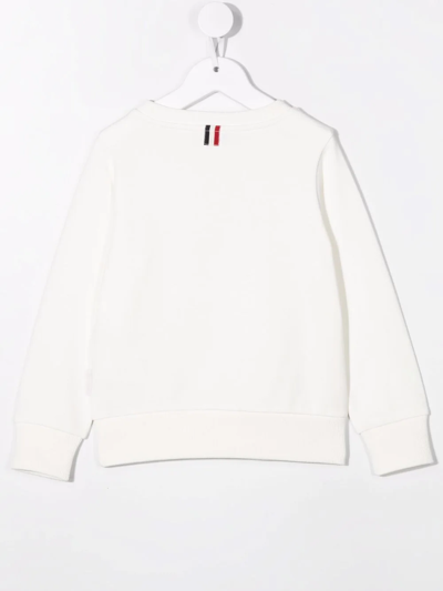 Shop Moncler Logo-patch Long-sleeve Sweatshirt In White