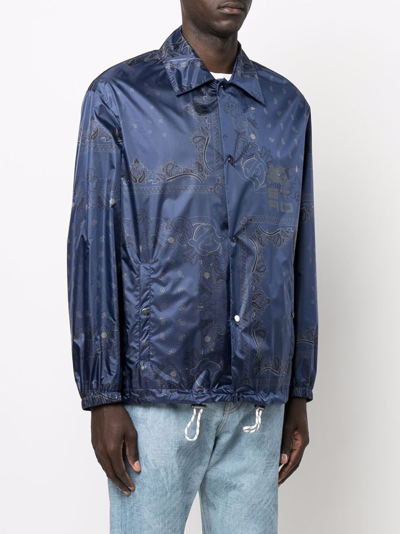 Shop Etro Paisley-print Shirt Jacket In Blue