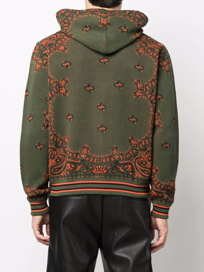 Shop Amiri Bandana-pattern Pullover Hoodie In Green