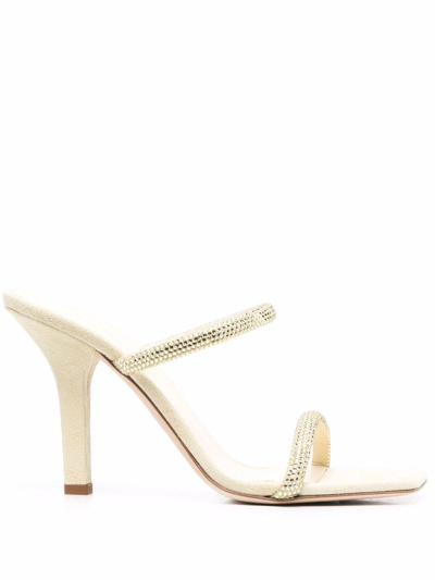 Shop Paris Texas Holly Linda 90mm Embellished Mules In Neutrals