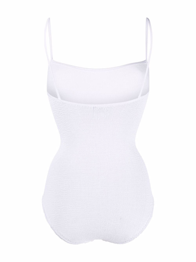 Shop Hunza G Pamela Crinkle Swimsuit In White