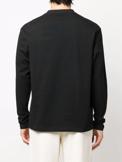 Shop Feng Chen Wang Double-crew Cotton Sweatshirt In Black