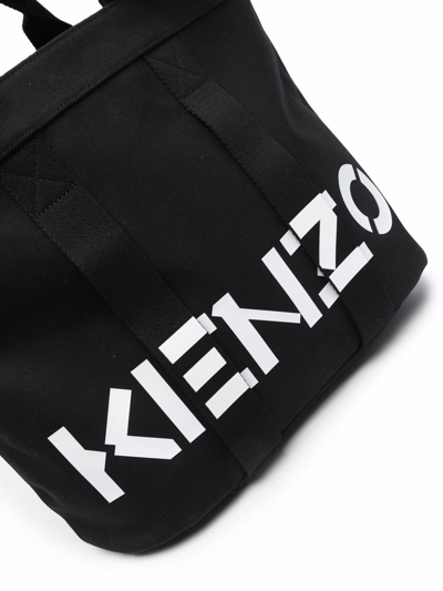 Shop Kenzo Logo-print Tote Bag In Black