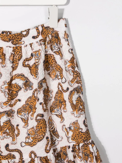 Shop Kenzo All-over Tiger-print Skirt In White