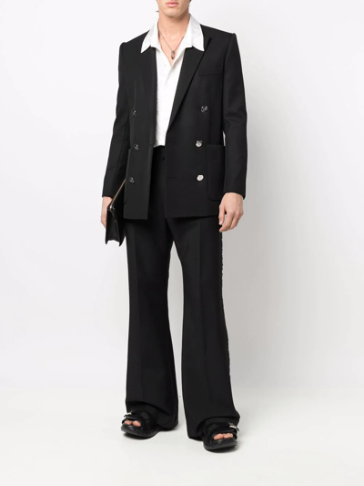 Shop Balmain Double-breasted Wool Blazer In Black