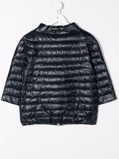 Herno Zipped Padded Coat In Blue