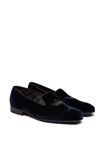 Shop Church's Sovereign 2 Velvet Crown Loafers In Blue