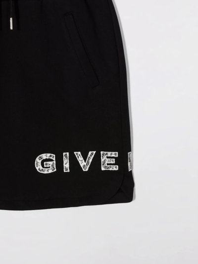 Shop Givenchy Logo-embroidered Jersey Skirt In Black
