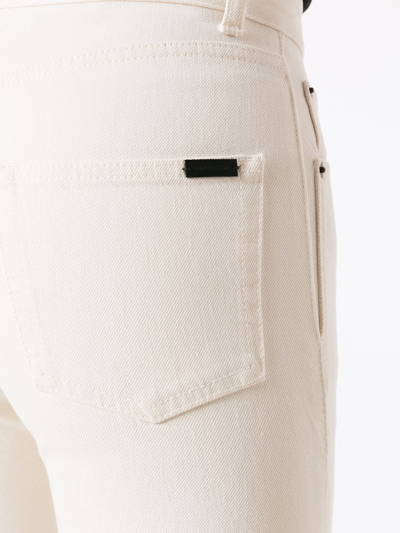 Shop Saint Laurent Mid-rise Knee-length Shorts In White