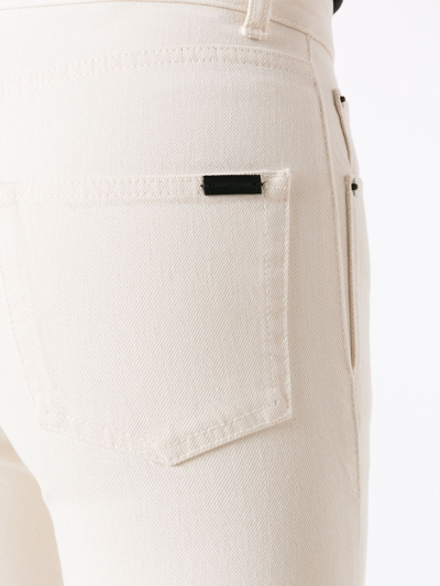 Saint Laurent Mid-rise Knee-length Shorts In White