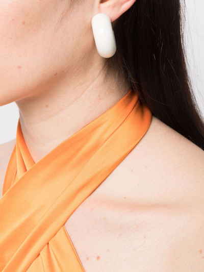 Uncommon Matters Beam Chunky Hoop Earrings In White
