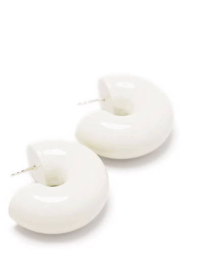 Uncommon Matters Beam Chunky Hoop Earrings In White