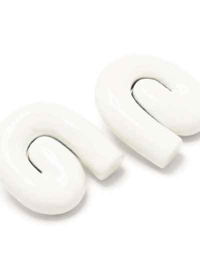 Shop Uncommon Matters Nimbus Chunky-swirl Earrings In White