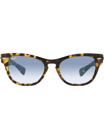 Shop Ray Ban Rb2201 Laramie Cat-eye Sunglasses In Blue