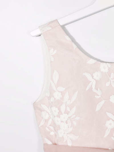 Shop Abel & Lula Floral-print Tulle Midi Dress In Pink