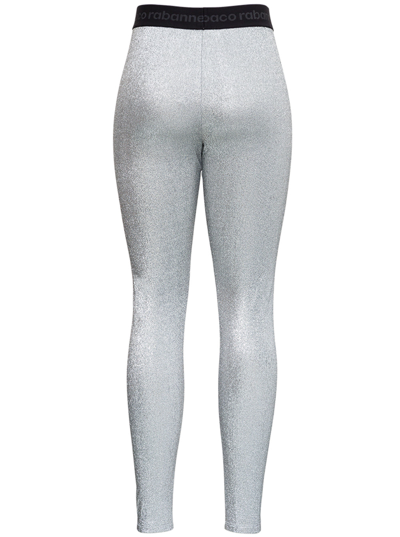 Bodyline leggings in silver lurex jersey