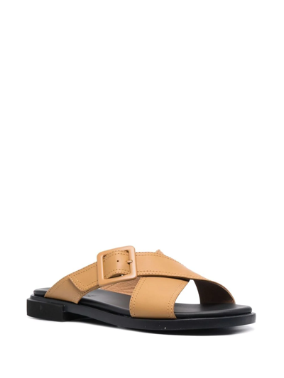 Shop Camper Edy Leather Sandals In Brown