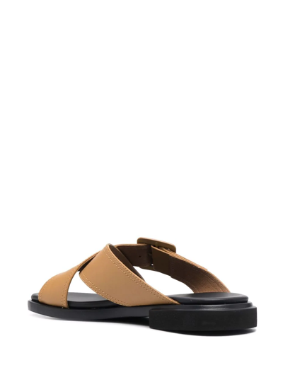 Camper Edy Leather Sandals In Brown