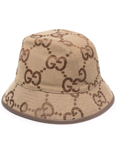 Shop Gucci Gg Supreme Bucket Hat In Nude