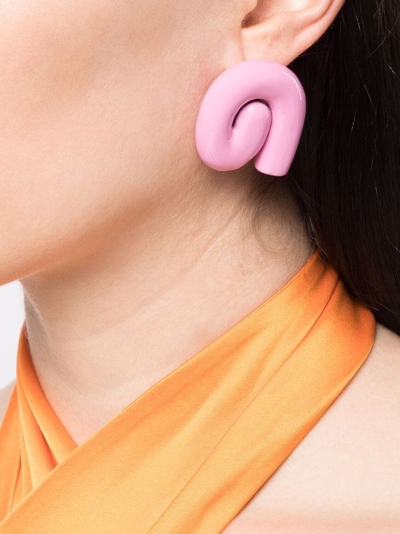 Shop Uncommon Matters Nimbus Chunky-swirl Earrings In Pink