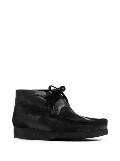 Shop Clarks Originals Wallabee Patch Camouflage Boots In Black