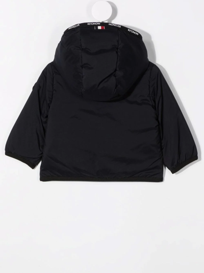 Moncler Half Zip Hooded Jacket In Blue