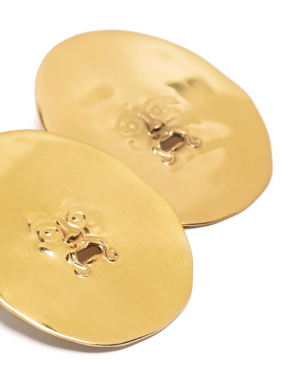 Shop Patou Large Face Clip-on Earrings In Gold