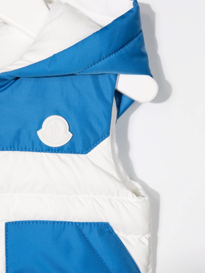 Shop Moncler Colour Block Padded Vest In Blue