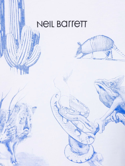Shop Neil Barrett Animals Print T-shirt In White