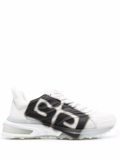 Givenchy Graffiti-logo Lace-up Sneakers In White