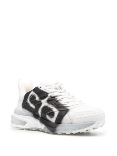 Givenchy Graffiti-logo Lace-up Sneakers In White