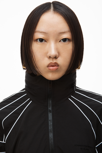 Alexander Wang Sculpted Piping Track Jacket In Nylon In Black | ModeSens