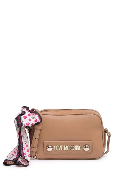 Shop Love Moschino Borsa Pu Scarf Crossbody Bag In Cammello