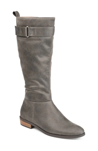 Shop Journee Collection Lelanni Tall Vegan Leather Boot In Grey