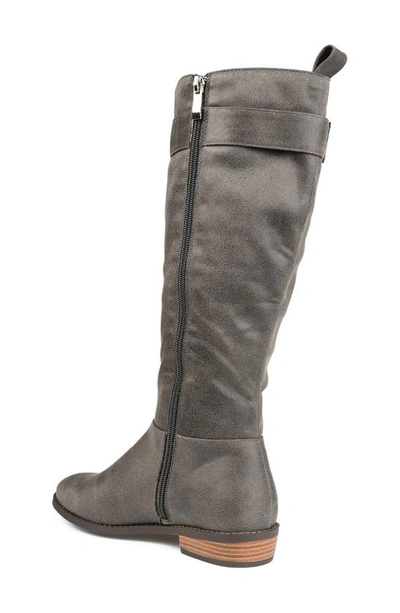 Shop Journee Collection Lelanni Tall Vegan Leather Boot In Grey