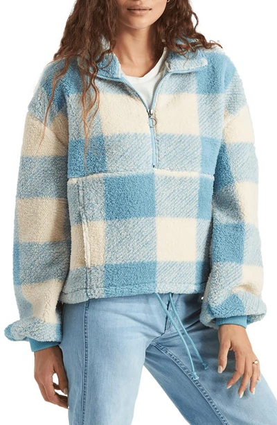Shop Billabong Time Off Fleece Half Zip Pullover In Srf-surf Blue