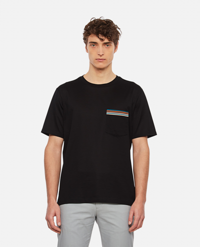 Shop Paul Smith Pocket Stripe Cotton T-shirt In Black