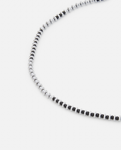 Shop Mikia Hematite And Onyx Necklace In Silver