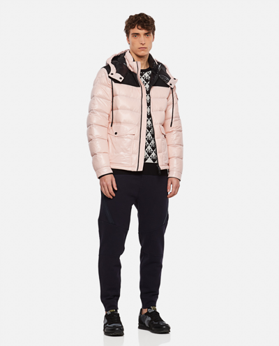Shop Moncler "gombei" Down Jacket In Laque" Recycled Nylon In Pink